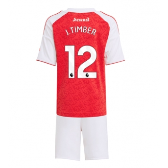 Billige Fotballdrakt Arsenal Jurrien Timber #12 Replika Hjemmedraktsett Barn 2025-26 Kortermet (med bukser)